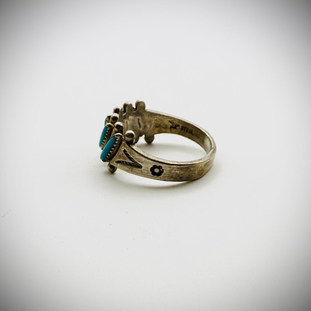 Vintage Bell Trading Post Sterling Turquoise Needlepoint Ring | Size 6.25 - Picture 3 of 5